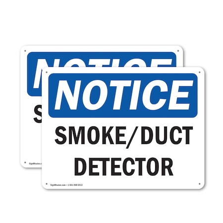 Signmission Smoke Duct Detector, 10 in W x Rectangle, Aluminum OS-2PACK-NS-A-710-L-18349